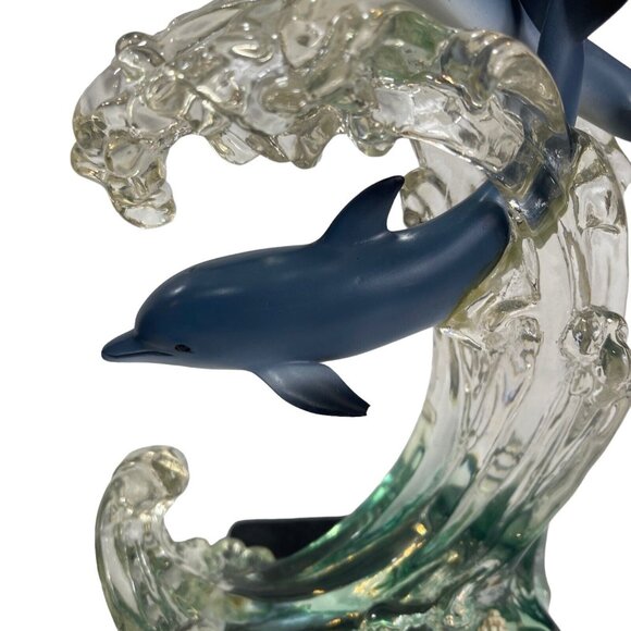 Lenox Dream of Dolphins Waves Seashells Acrylic Figurine 2001. 8 in H. - Picture 3 of 10